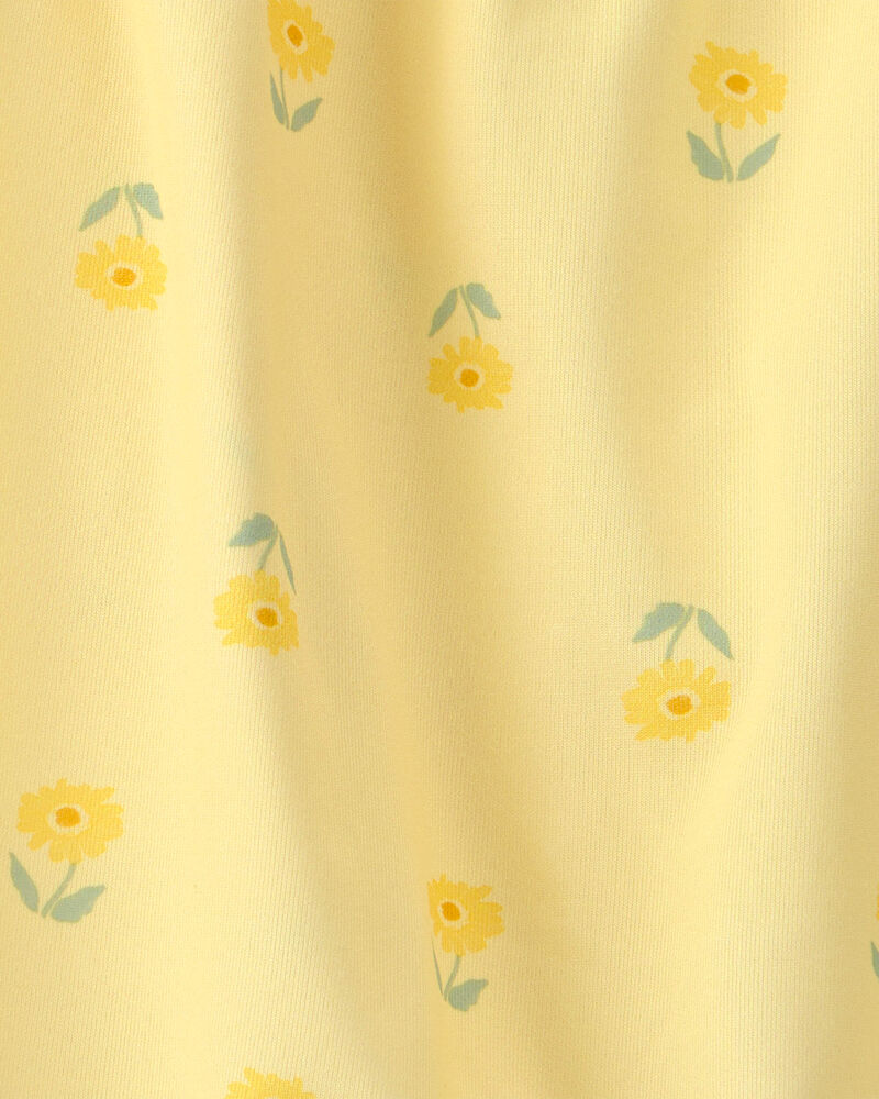 Toddler Girl Floral Sleeveless Loose Fit 2-Piece Pajama Set - Yellow, image 4 of 5 slides