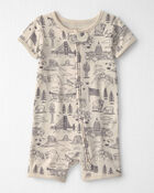 Baby Organic Cotton 1-Piece Pajama in Stars Stripes and Sights, image 1 of 5 slides