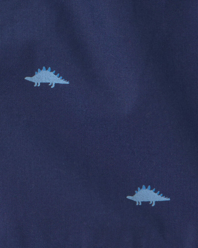 Baby Boy 2-Piece Dinosaur Polo & Short Set - Navy/Grey, image 5 of 6 slides