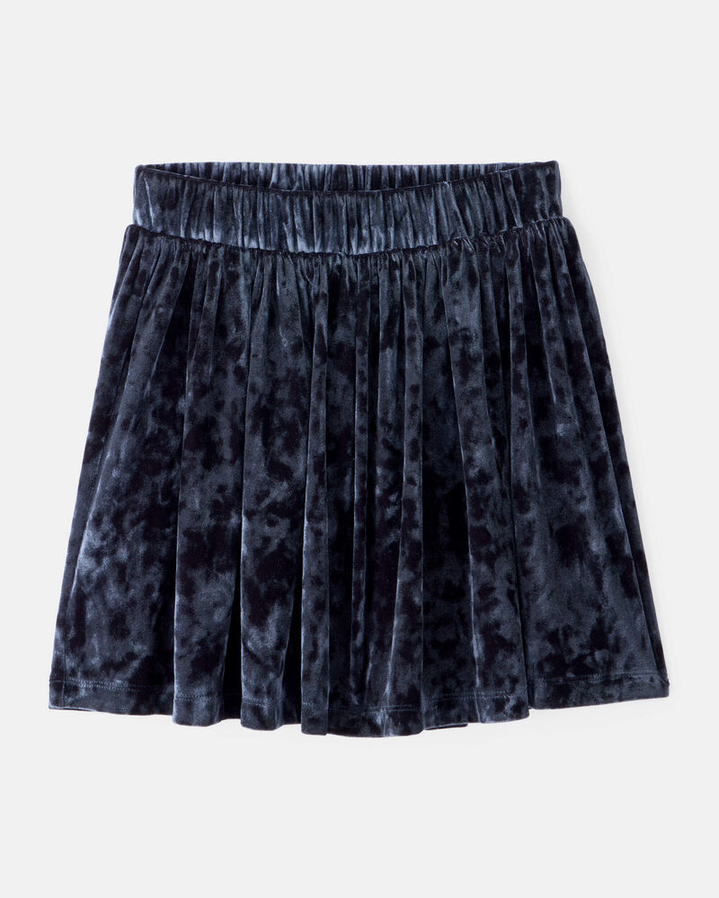 Girls Velour Skater Skirt - Navy, image 1 of 4 slides