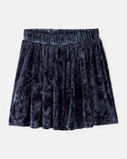 Girls Velour Skater Skirt - Navy, image 1 of 4 slides
