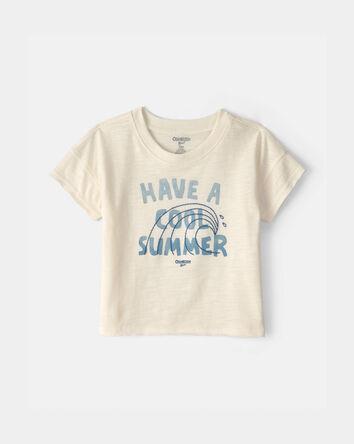 Baby Boy 'Have A Cool Summer' Wave Top - Ivory, 