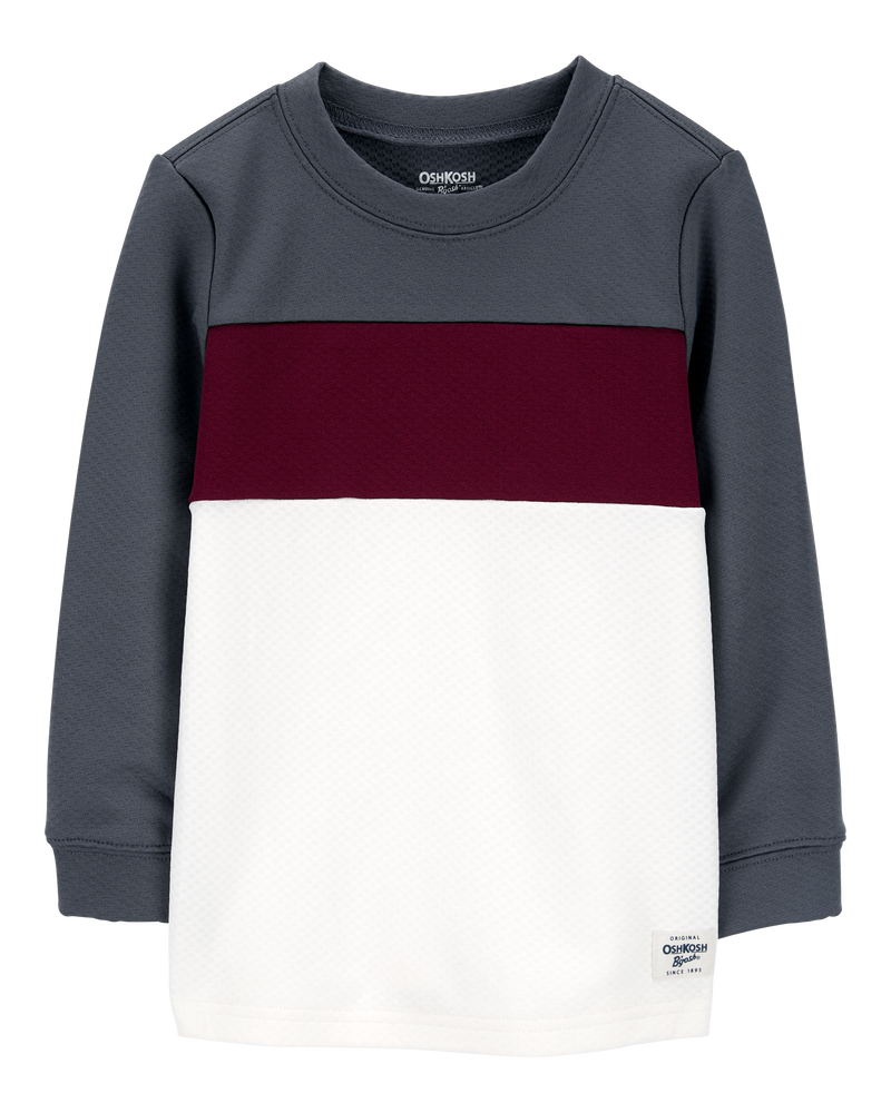Toddler Boy Colorblock Long-Sleeve Tee - Cream, image 1 of 3 slides
