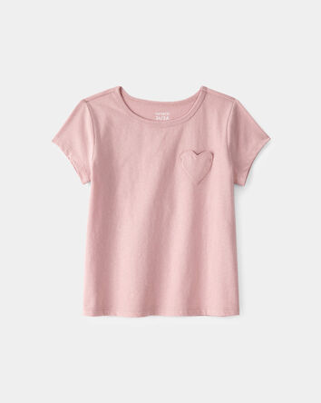 Toddler Girl Heart Pocket Top - Pink, 