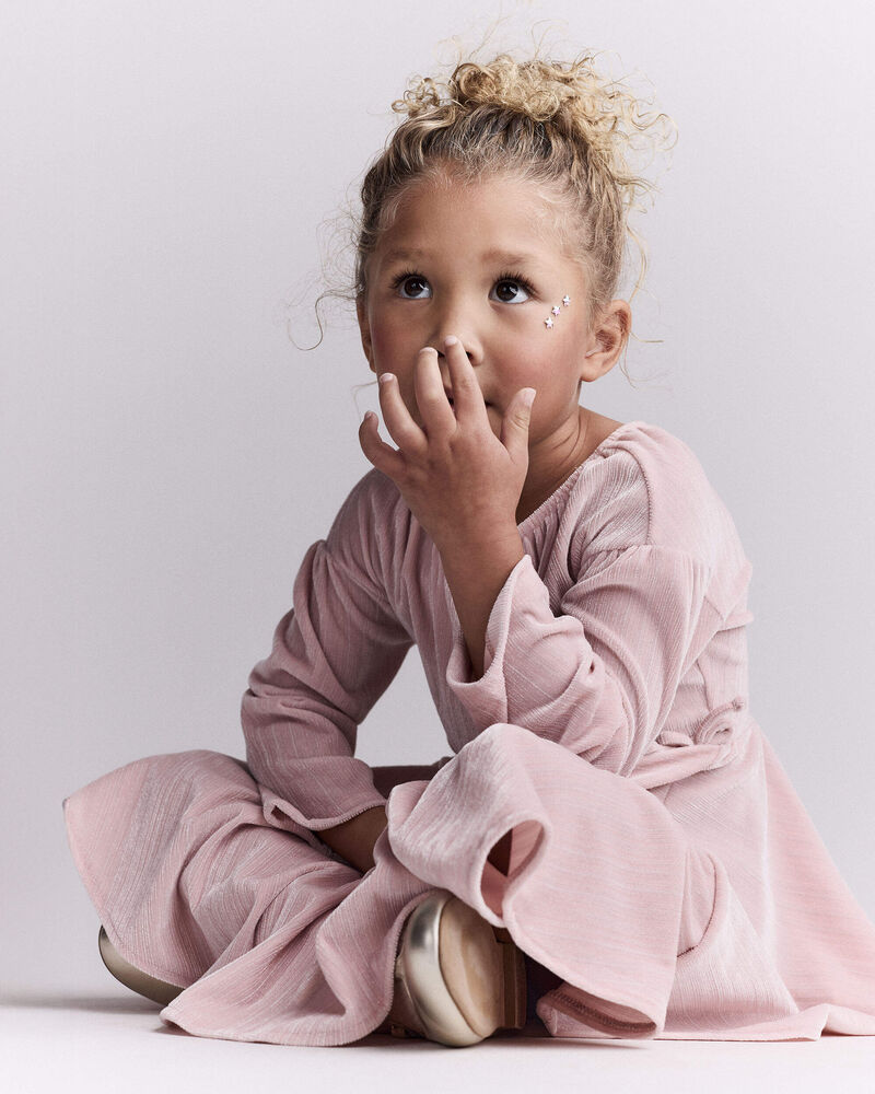 Toddler Girl Velvety Avenue Twirl&trade; Dress - Light Pink, image 5 of 6 slides