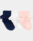 Toddler Girl 3-Pack Lace Cuff Socks, image 1 of 2 slides