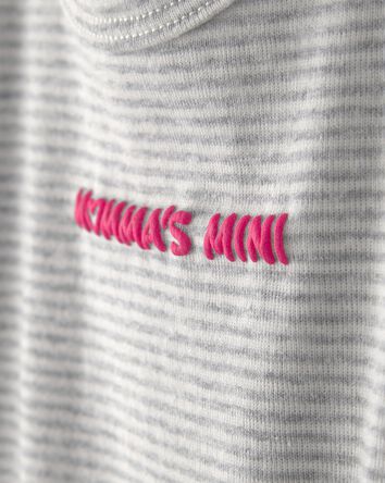 Baby Girl 'Momma's Mini' Short-Sleeve Romper - Grey, 