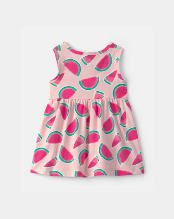 Baby Girl Watermelon Sleeveless Dress - Pink, 