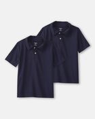 Boys 2-Pack Uniform Active Polo Shirts - Navy, image 1 of 3 slides