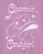 Girls Cosmic Cowgirl Short-Sleeve Graphic Tee - Purple, image 2 of 3 slides