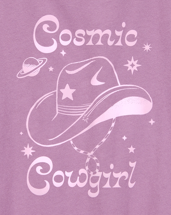 Girls Cosmic Cowgirl Short-Sleeve Graphic Tee - Purple, 