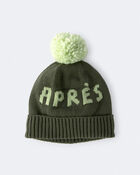 Toddler Apr&egrave;s Pom Pom Beanie - Olive, image 2 of 7 slides
