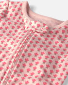 Baby Girl Organic Cotton 1-Piece Pajama in Pink Floral, image 2 of 5 slides
