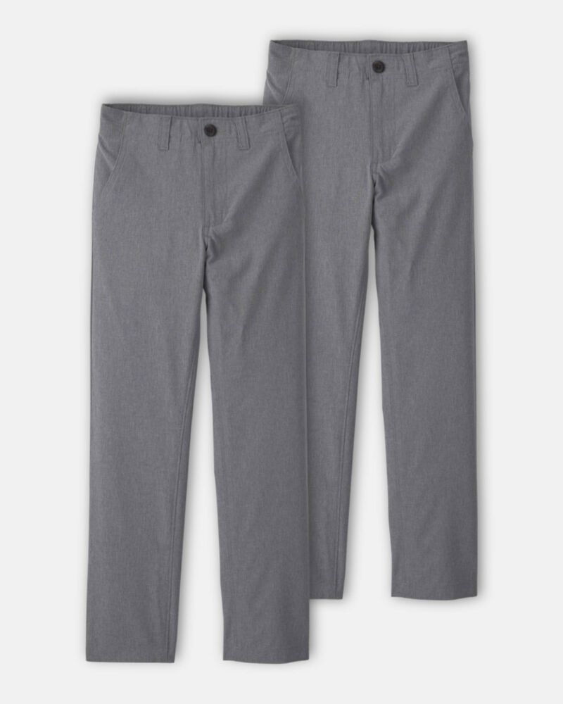Boys 2-Pack Uniform Active Pants - Grey, image 1 of 4 slides
