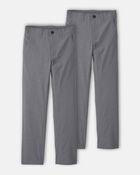Boys 2-Pack Uniform Active Pants - Grey, image 1 of 4 slides