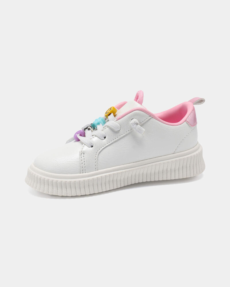 Toddler Girl Charm Casual Sneakers - White/Pink, image 6 of 6 slides