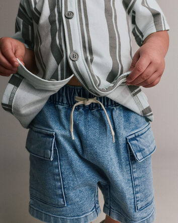 Toddler Boy Cargo Shorts in Denim, 