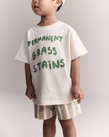 Toddler 'Permanent Grass Stains' Dolman Tee - Cream, 
