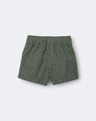 Toddler Standard Shorts with Pockets in Dot Print- Olive, image 6 of 7 slides