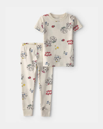 Toddler 2-Piece CoComelon Short-Sleeve 2-Piece Pajama Set - Cream, 