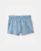 Baby Boy Shark French Terry Shorts - Blue, image 2 of 4 slides