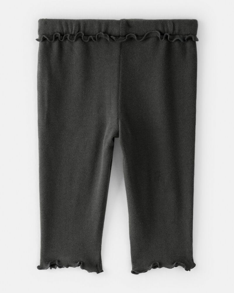 Baby Girl Flutter-Waist Pants - Black, image 2 of 4 slides