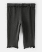 Baby Girl Flutter-Waist Pants - Black, image 2 of 4 slides