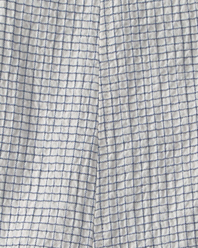 Baby Organic Cotton Seersucker Gauze Shortalls, image 4 of 6 slides
