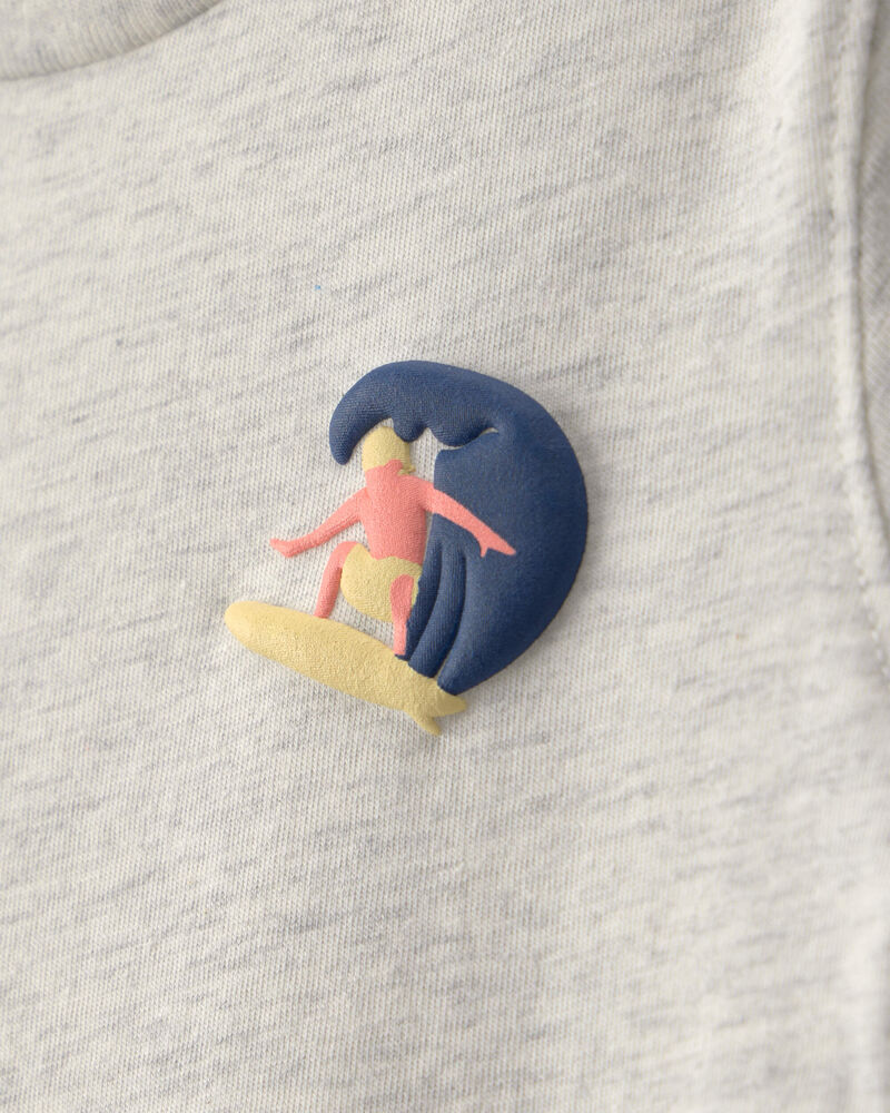 Baby Boy Surfer Graphic Tee - Grey, image 2 of 4 slides