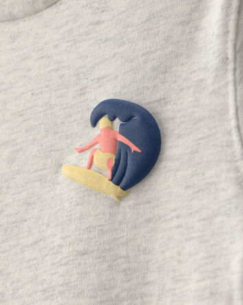 Baby Boy Surfer Graphic Tee - Grey, 