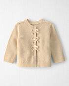 Baby Girl Organic Cotton Sweater Knit Cardigan, image 1 of 5 slides