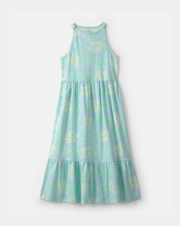Girls Coral Reef Sleeveless Maxi Dress - Blue/Green, 