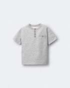 Toddler Boy Button-Front Tee - Grey, image 2 of 6 slides
