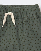 Toddler Standard Shorts with Pockets in Dot Print- Olive, image 7 of 7 slides
