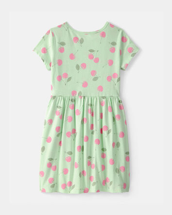 Girls Cherry Short-Sleeve Dress - Green, 