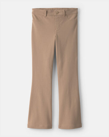 Girls Uniform Ponte Flare Pants - Khaki, 
