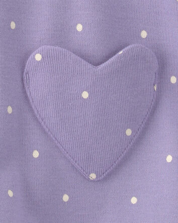 Baby Girl Polka Dots Sleeveless Romper - Purple, 