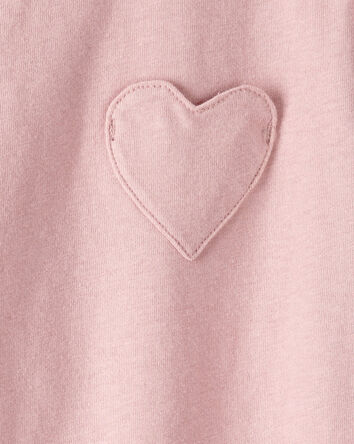 Toddler Girl Heart Pocket Top - Pink, 