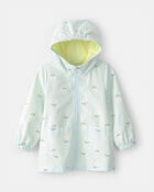 Toddler Girl Floral Raincoat - Blue, image 1 of 3 slides