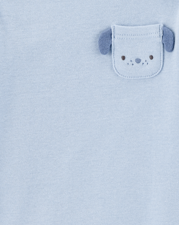 Baby 4-Pack Farm Dog Long-Sleeve Multipack Bodysuits - Blue/Ivory, 
