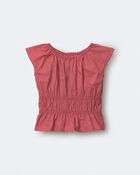 Toddler Girl Elastic Waist Peplum Top - Rose, image 2 of 6 slides