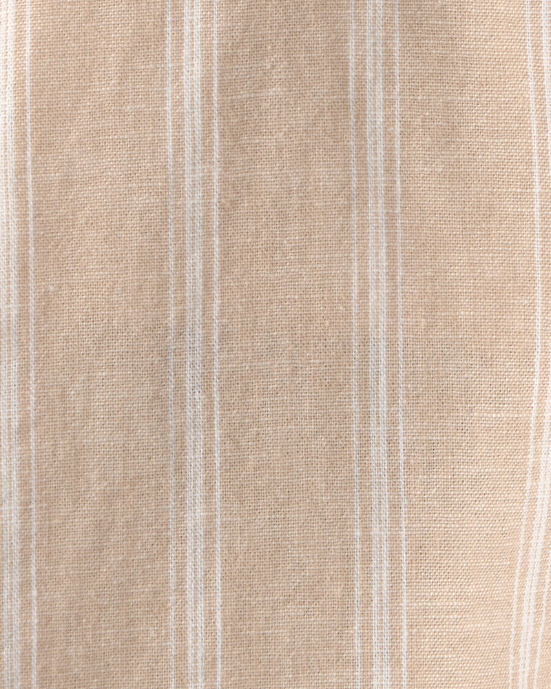 Baby 2-Piece Stripe Overall Set - Khaki, image 5 of 7 slides
