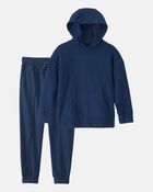 Boys 2-Piece French Terry Hoodie & Pant Set - Navy Blue, image 1 of 8 slides