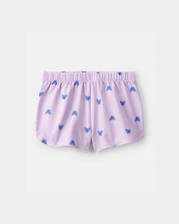Toddler Girl Butterfly Short-Sleeve Loose Fit 2-Piece Pajama Set - Purple, 