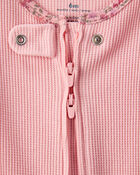 Baby Girl Cotton Long-Sleeve  2-Way Zip Sleep & Play Pajamas - Pink, image 3 of 5 slides