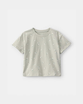 Toddler Girl Floral Relaxed Top - Green, 