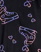 Girls Ice Skates 100% Cotton Snug Fit 4-Piece Pajamas - Purple, image 3 of 4 slides