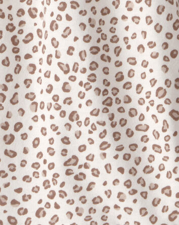 Baby Girl Cheetah Sleeveless Romper - Brown/Ivory, 