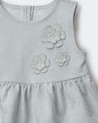 Toddler Girl Peplum Top in Floral Print - Light Blue, image 6 of 6 slides