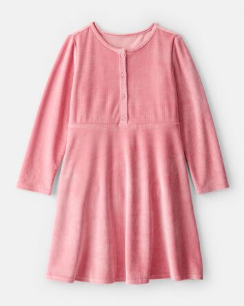Girls Cozy Rib Dress - Pink, 